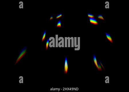 Isolated image on a black background of spectral gradient natural highlights. Stock Photo