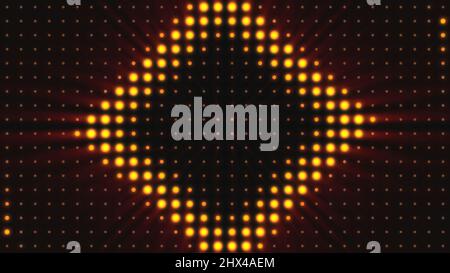 Concert Elements. Panel with the LED bulb. Abstract background with animation of zoom circles in led screen. Colorful dance floor with several shining Stock Photo