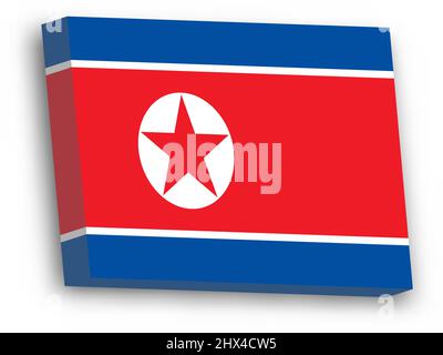 3D vector flag of North Korea Stock Vector