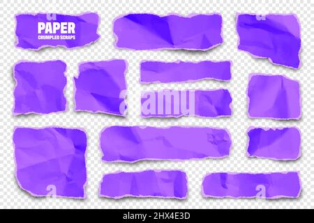 Violet torn paper strips. Vector EPS10 illustration. Design elements -  colored paper with ripped edges Stock Vector Image & Art - Alamy