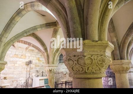 Crypt,underground,of, Interior,inside,York Minster,Cathedral,place,of,worship,York,North Yorkshire,Yorkshire,North East England,England,UK,United Kingdom,Great Britain,British,Europe,religion,Christian,Christianity, Stock Photo