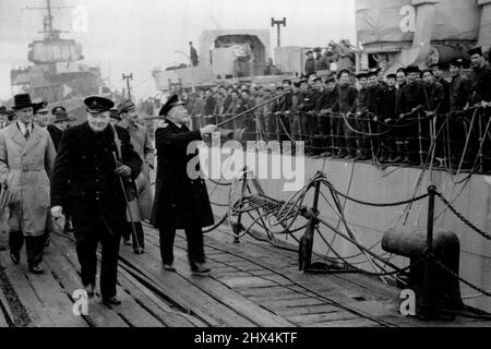 Photograph of Sir Winston Churchill inspecting a Cromwell Tank. Sir ...