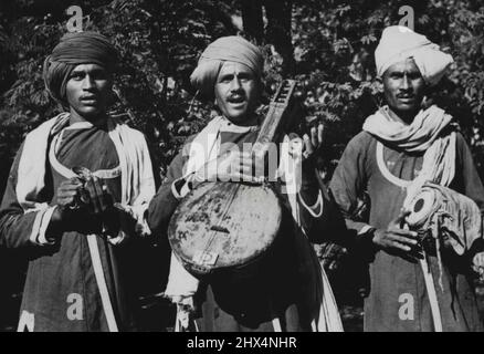 Andhra Ballad Singers-All India Radio Madras. May 19, 1955. (Photo by Press Information Bureau of India) Stock Photo