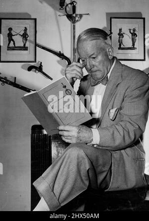 Though a septuagenarian Frank Stuart is a remarkably fit man. The Navy made him tough, and years manipulating every type of sword and many other weapons have kept him this way. July 18, 1951. Stock Photo