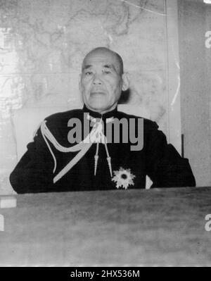 Admiral Osami Nagano, naval member of the Japanese Supreme War Council, whose succession to his imperial Highness Prince Hiroyasu Fusimi, as chief of the Naval General Staff was announced today. Photo was taken just after the announcement was issued. April 9, 1941. (Photo by The Domei News Photos Service). Stock Photo