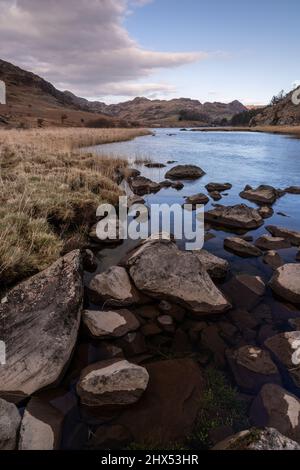 Llyn Mymbyr shoreline, Snowdonia, North Wales Stock Photo