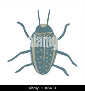 Exquisite hand drawn bed bug in boho style. Vector illustration. Stock Vector