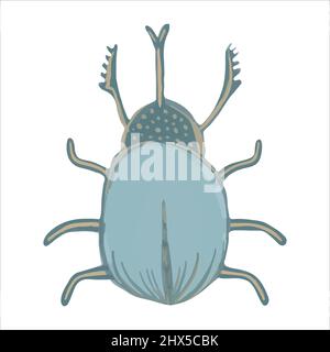 Exquisite hand drawn beetle in boho style. Vector illustration. Stock Vector