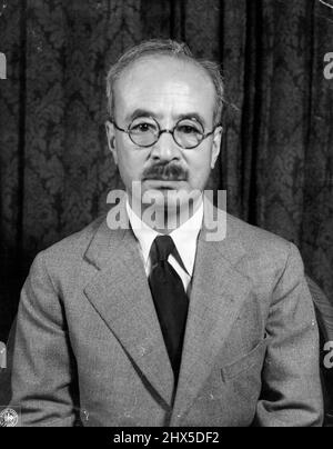Alleged Major Japanese War Criminal : Koichi Kido, one of the 25 Alleged major Japanese war criminals on trial at the International Military Tribunal for the Far East, Tokyo, Japan. Cabinet Minister under Konoye and Hiranuma, Kido was lord keeper of the privy seal from 1940 to 1945, and chief confidential advisor to the emperor and chairman of meetings of ex-premiers. August 25, 1947. (Photo by Skinner, U.S. Army Signal Corps). Stock Photo