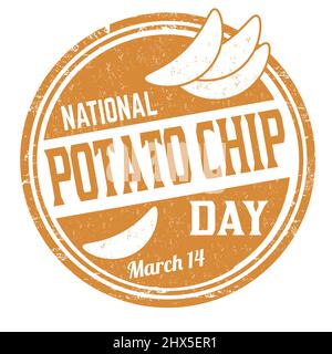 National potato chips day grunge rubber stamp on white background, vector illustration Stock Vector