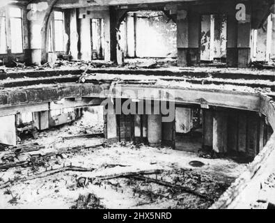 Torpedo Works Wreckage - This is a ***** view of the Torpedo Works wreckage in Nagasaki. June 26, 1946. (Photo by Associated Press Photo). Stock Photo