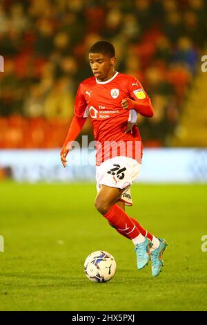 Oakwell, Barnsley, England - 8th March 2022 Rmy Vita (26) of Barnsley - during the game Barnsley v Stoke City, Sky Bet EFL Championship 2021/22, at Oakwell, Barnsley, England - 8th March 2022,  Credit: Arthur Haigh/WhiteRosePhotos/Alamy Live News Stock Photo