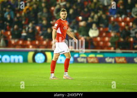 Oakwell, Barnsley, England - 8th March 2022 Michał Helik (30) of Barnsley - during the game Barnsley v Stoke City, Sky Bet EFL Championship 2021/22, at Oakwell, Barnsley, England - 8th March 2022,  Credit: Arthur Haigh/WhiteRosePhotos/Alamy Live News Stock Photo