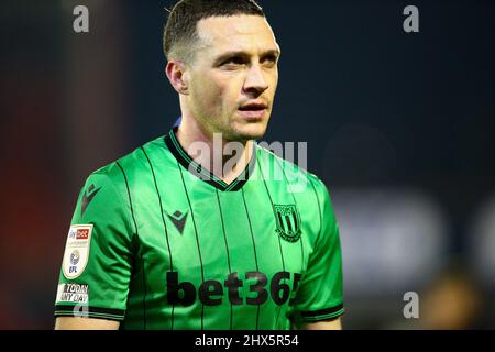 Oakwell, Barnsley, England - 8th March 2022 James Chester (5) of Stoke - during the game Barnsley v Stoke City, Sky Bet EFL Championship 2021/22, at Oakwell, Barnsley, England - 8th March 2022,  Credit: Arthur Haigh/WhiteRosePhotos/Alamy Live News Stock Photo