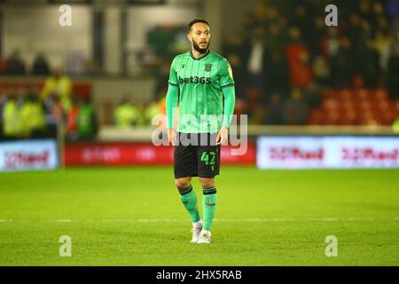 Oakwell, Barnsley, England - 8th March 2022 Lewis Baker (42) of Stoke - during the game Barnsley v Stoke City, Sky Bet EFL Championship 2021/22, at Oakwell, Barnsley, England - 8th March 2022,  Credit: Arthur Haigh/WhiteRosePhotos/Alamy Live News Stock Photo