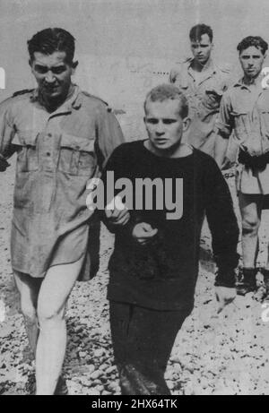 British prisoners, captured during the raid, being led, trouserless, up ...
