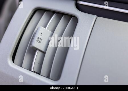 Air flow vent in a vehicle Stock Photo