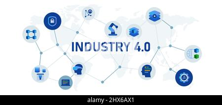Industry 4.0 icon set collection of future business revolution Stock Vector