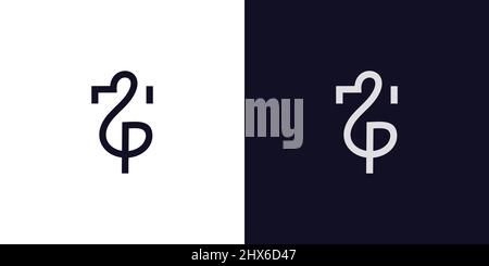 Modern and elegant T&P initials logo design Stock Vector