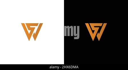 Modern and elegant WS initials logo design 2 Stock Vector
