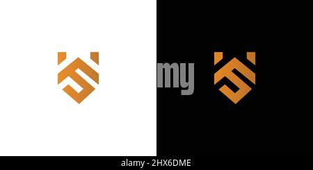 Modern and elegant WS initials logo design 1 Stock Vector