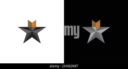 Modern and luxury star king logo design Stock Vector