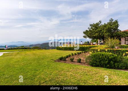 Simi Valley, CA /USA - April 6, 2016: Spring garden path at the Ronald Reagan Library in Simi Valley, California. Stock Photo