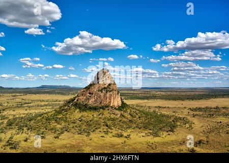 Aerial of Wolfang Peak near Moranbah Central Queensland Australia Stock Photo