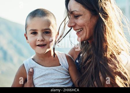 Mom know just what to do for fun. Cropped shot of a single mother spending time with her son. Stock Photo