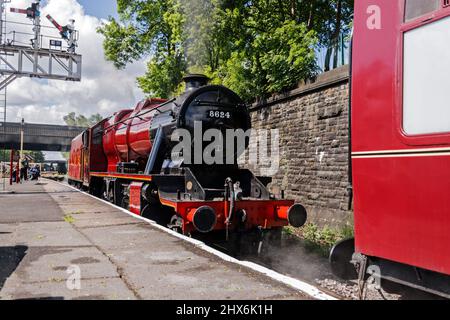 LMS Stanier 8F 8624 at the East Lancs Railway 1940's Weekend 2010. Stock Photo