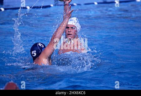 WATER POLO GAME IN PROGRESS. Stock Photo