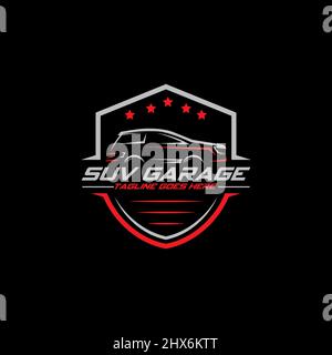 SUV modification car logo shield designs, Perfect logo for automotive or car modification club Stock Vector