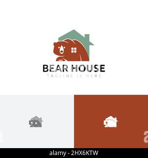 Big Bear House Realty Real Estate Residential Logo Template Stock Vector