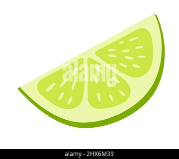 Lime slice vector illustration isolated on white background. Stock Vector