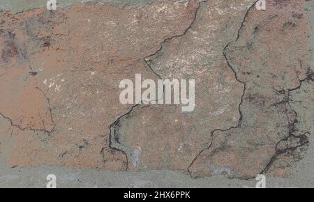 Grey brown stone wall background. It's a detail of a very old  sandstone wall. Stock Photo