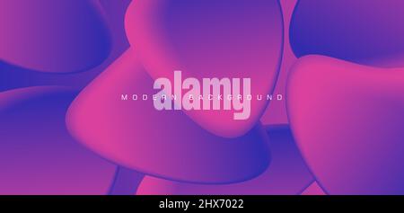 Liquid color background design. Pink and violete elements shapes with fluid gradient. Dynamic composition Stock Vector
