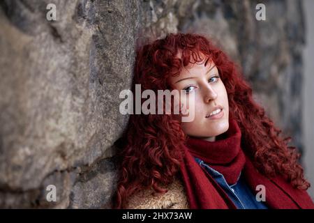 Portrait of young redhead woman Stock Photo