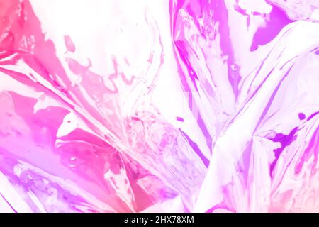 Blurred colorful holographic background. Defocused textured gradient in pink colors. Stock Photo