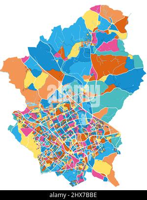 Urban Vector City Map Of Milton Keynes, England Stock Vector Image ...