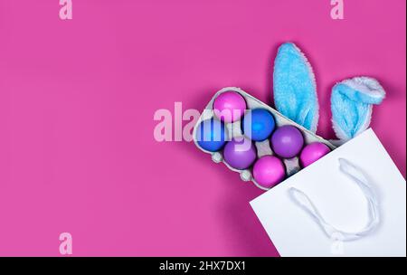 online shopping for Easter, purchases and sale for the holiday Stock Photo
