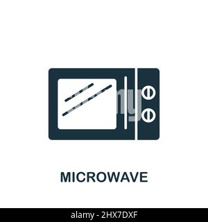 Microwave icon. Monochrome simple icon for templates, web design and infographics Stock Vector