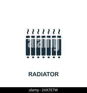 Radiator icon. Monochrome simple icon for templates, web design and infographics Stock Vector