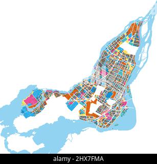 Montreal, Canada, high resolution vector map with city boundaries, and ...