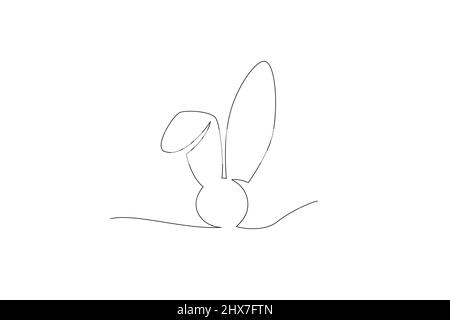 Have Yourself a Very Happy Easter. Easter Bunny illustration continuous line drawing. Stock Vector