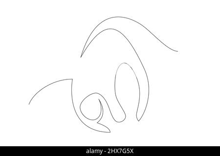 Have Yourself a Very Happy Easter. Easter Bunny illustration continuous line drawing. Stock Vector