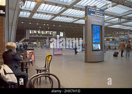 St Pancras International railway station, London, UK. Shown here is the domestic area. Eurostar departures are in another part if the large station. Stock Photo