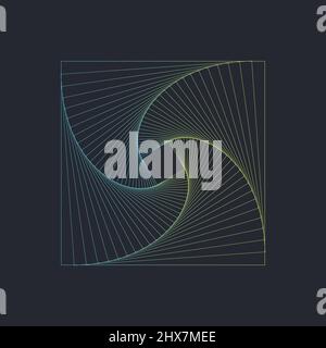 Abstract swirl square vortex structure Stock Vector