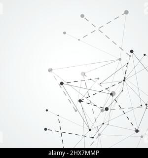 Abstract connecting dots and lines and technology background Stock Vector