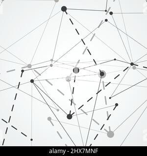 Abstract connecting dots and lines and technology background Stock Vector