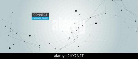 Geometric connected line and dots and vector banner design Stock Vector